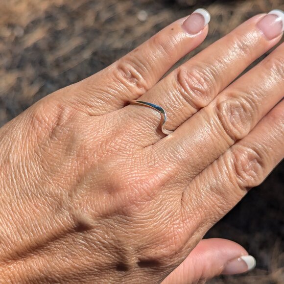 Handmade Navajo Sterling‎ Silver Wave Single Wire Ring Native American Jewelry - Picture 8 of 9